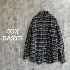 [COX BASICS]チェックシャツ 長袖 USAコットン 柔らか M メンズ