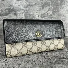 現行・極美品】GUCCI 長財布 GG柄 スプリーム マーモント ブラック