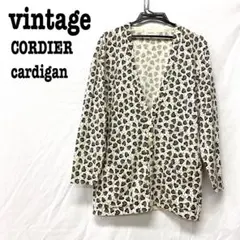 美品【 vintage 】 レオパード柄カーディガン ロングカーディガン