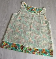 花柄シフォンレイヤード タンクトップのサムネイル
