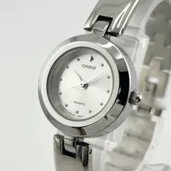 【稼働】CASIO クオーツ LTP-2025 バングルウォッチ シルバー