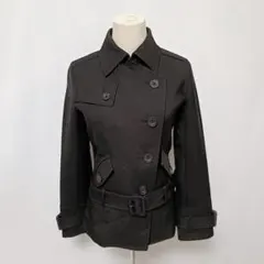 美品 ARTISAN contre ショートPコート ベルト付 ダークグレー 7