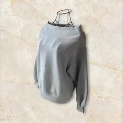 SNIDEL オフショルダー グレー スウェット トレーナー