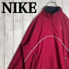 【希少】NIKE ナイキ ブルゾン　刺繍スウッシュワンポイントロゴ　ハーフジップ