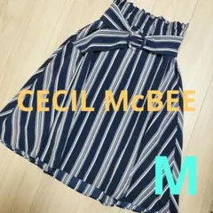 CECIL McBEE セシルマクビー ストライプ フレアスカート M ベルト付のサムネイル