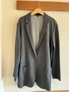 ユニクロ　レディースXL ニットジャケット　ダークグレー