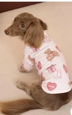 新品「CAT＆DOG」フェイバリット柄プルオーバー M☆ ジェラートピケ ピンクのサムネイル