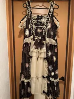 メタモルフォーゼ まどろみの浪漫 タックジャンパースカート 猫柄