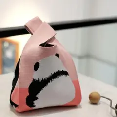 B37-1 ミニトート　手提げ　ニットバッグ　ハンドバッグ　サブバッグ