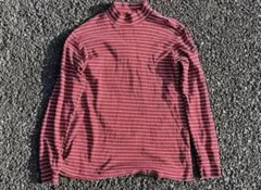00s Y2K archive grunge 短丈 赤白ボーダー ロンTのサムネイル