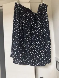 アリスバーリー ネイビー水玉 スカート 大きいサイズ　裏地付き