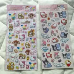 正規品■サンリオ　ラメ入り樹脂もりシール　2点セット