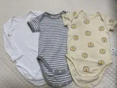 ユニクロ ボディスーツ 80 3枚セット半袖長袖 ロンパース