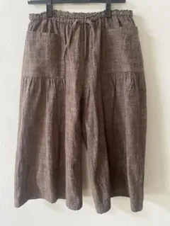 【バーンロムサイ】ギャザーワイドパンツ 8分