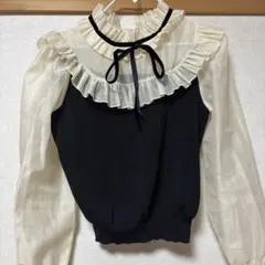 ZARA フリル襟 長袖トップス