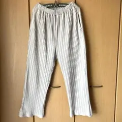 ⭐️新品未使用ストライプ ・リラックスフィット ・ロングキュロットパンツ・プリーツ