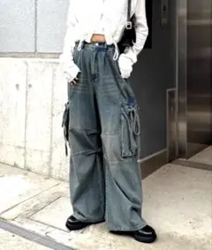 Kastane カーゴデニムパンツ