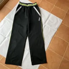 FILA ストライプジャージパンツ ブラック