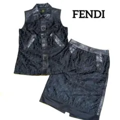 FENDI フェンディ ズッカ柄 セットアップ ストレッチ ジャージー FENDI - FENDI フェンディ ズッカ柄 タートルネック ニット