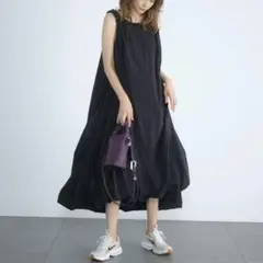 美品 epa スカラップ キャミ ワンピース ブラック - メルカリ