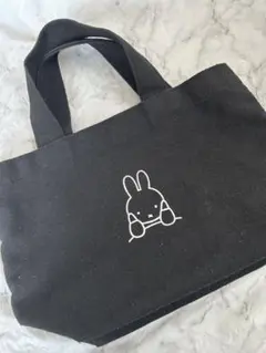 ミッフィー 黒 キャンバス ミニトートバッグ