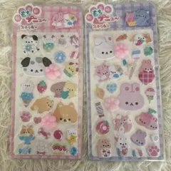 こ*ん様 かわいい動物とスイーツのシール2枚セット　肉球　お尻シール