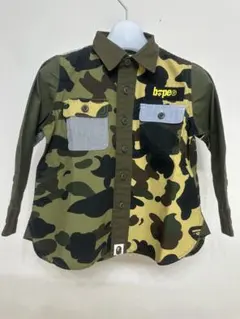 BAPE KIDS ミリタリー・クレイジーパターンシャツ迷彩柄 100cm