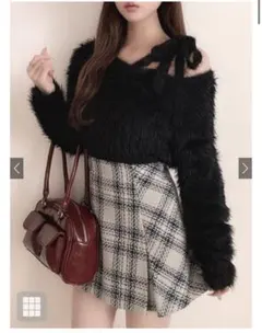 GRL ワンショルフェザーニットリボントップス