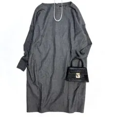 美品 23区BottoGiuseppe リブ袖 ワンピース イタリア生地使用 毛