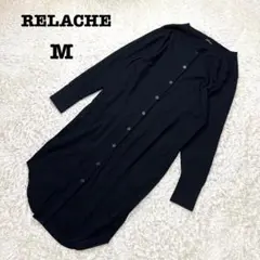 ルラシェ　ロングカーディガン　羽織り　シャツワンピース　ワッフル生地　綿　M