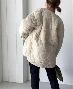 via j キルティング 中ボアジャケット CANAL JEAN