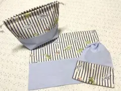 恐竜入園入学３点セットマット(25×35)大きめ弁当袋コップ袋給食セット男の子