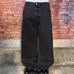 USA古着 Levi's 501 ブラックデニムパンツ ワイド baggy