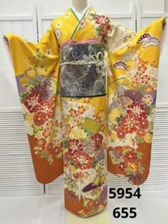 ❪5954 ❫   ✿  振袖   (正絹)  ✿  化繊長襦袢付 ガード加工済