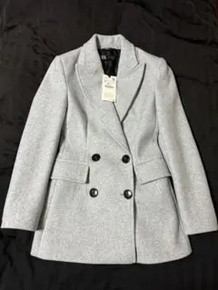 ZARA ダブルブレストコート グレー 新品未使用タグ付き