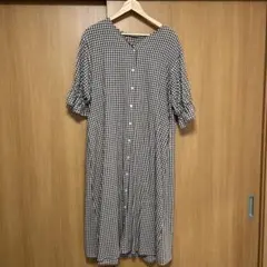 Samansa Mos2ギンガムキャンディースリーブワンピース