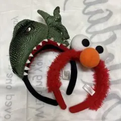 恐竜とエルモのカチューシャ