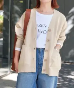 スピックアンドスパン　24SS ダブルジャガードカーディガン