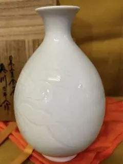 貴重！初代奥川忠右衛門の白磁額皿　西武百貨店での購入 奥川忠右衛門】白磁の伝統 人間国宝 初代奥川忠右衛門作 白磁