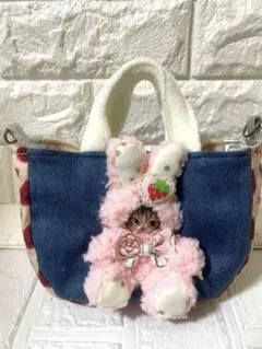 コヤンイサムチョン　ハンドメイド ふわふわ　携帯すっぽりミニトートバック