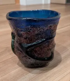 稲嶺盛吉 琉球ガラス工房虹 紅珊瑚宙吹グラス 吉マーク 逸品 - メルカリ