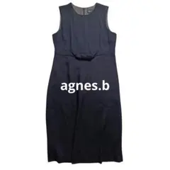 agnès b. アニエスベー リボン付き ノースリーブワンピース 黒