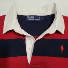 Polo by Ralph Lauren 赤ネイビー ストライプ M