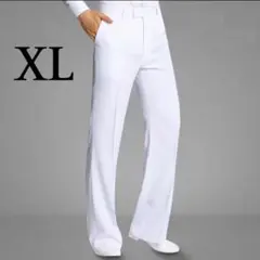 新品 メンズボールルーム 社交 ラテンダンス パンツ ホワイト 白 XL
