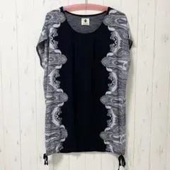 Bou Jeloud ブージュルード ペイズリー柄 細見え チュニック 黒のサムネイル