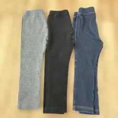 ユニクロ　リブ　レギンス　デニム　100cm 3枚セット