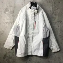 B60古着　ジャケット　ナイロンジャケット　白　グレー　90s Y2K