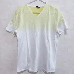 Calvin Klein ck ロゴTシャツ 半袖 イエロー×ホワイト M V
