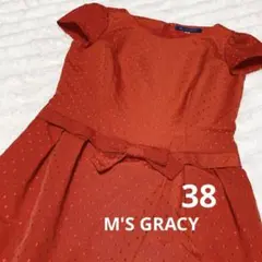 M'S GRACY ワンピース　赤　結婚式などに　38