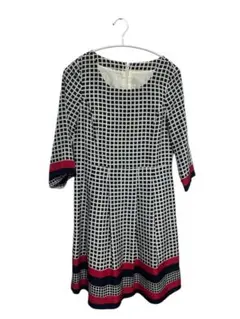 ✨【美品】✨OFUON チェック柄 七分袖 Aラインワンピース